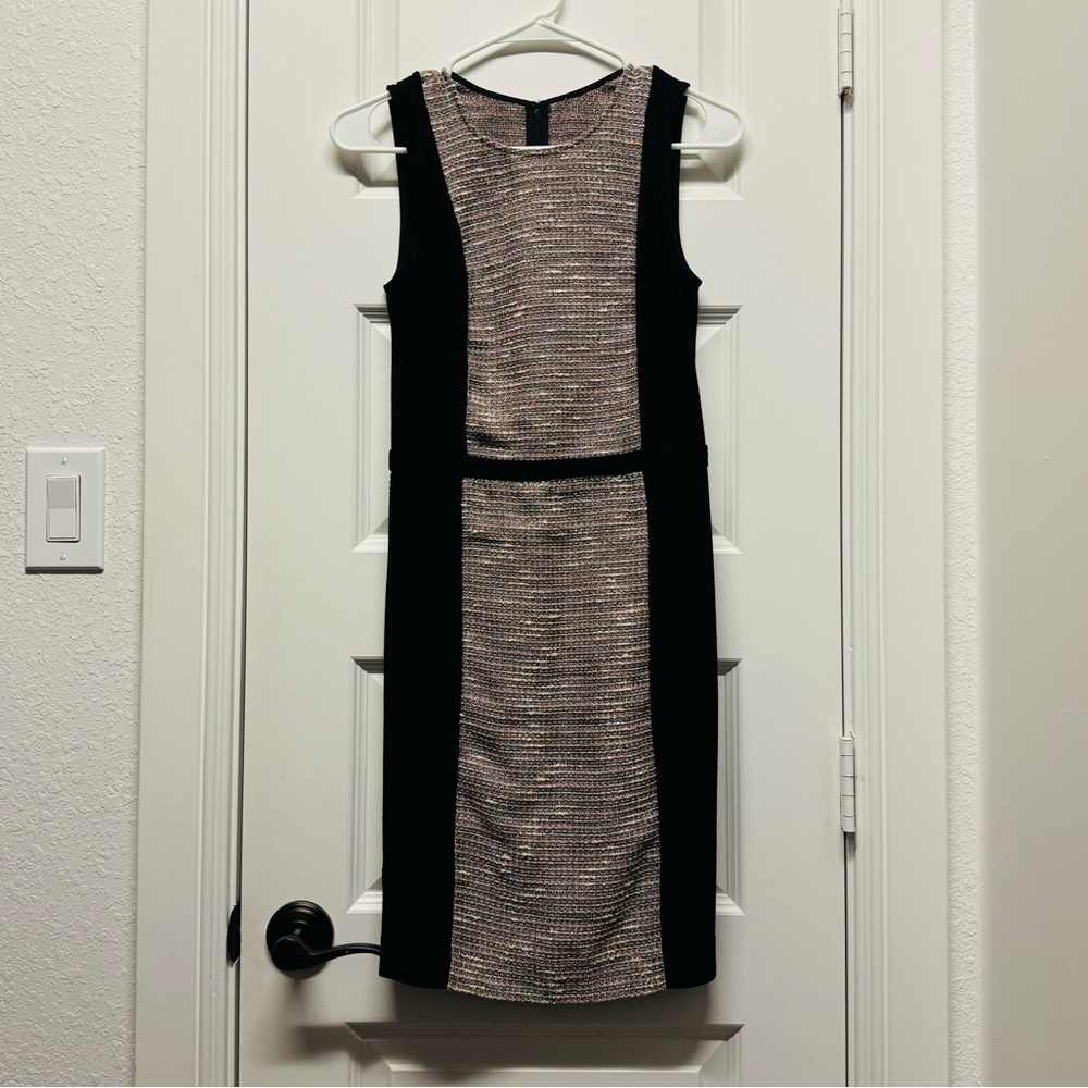 DKNY tweed black sheath dress US XS
